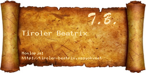 Tiroler Beatrix névjegykártya